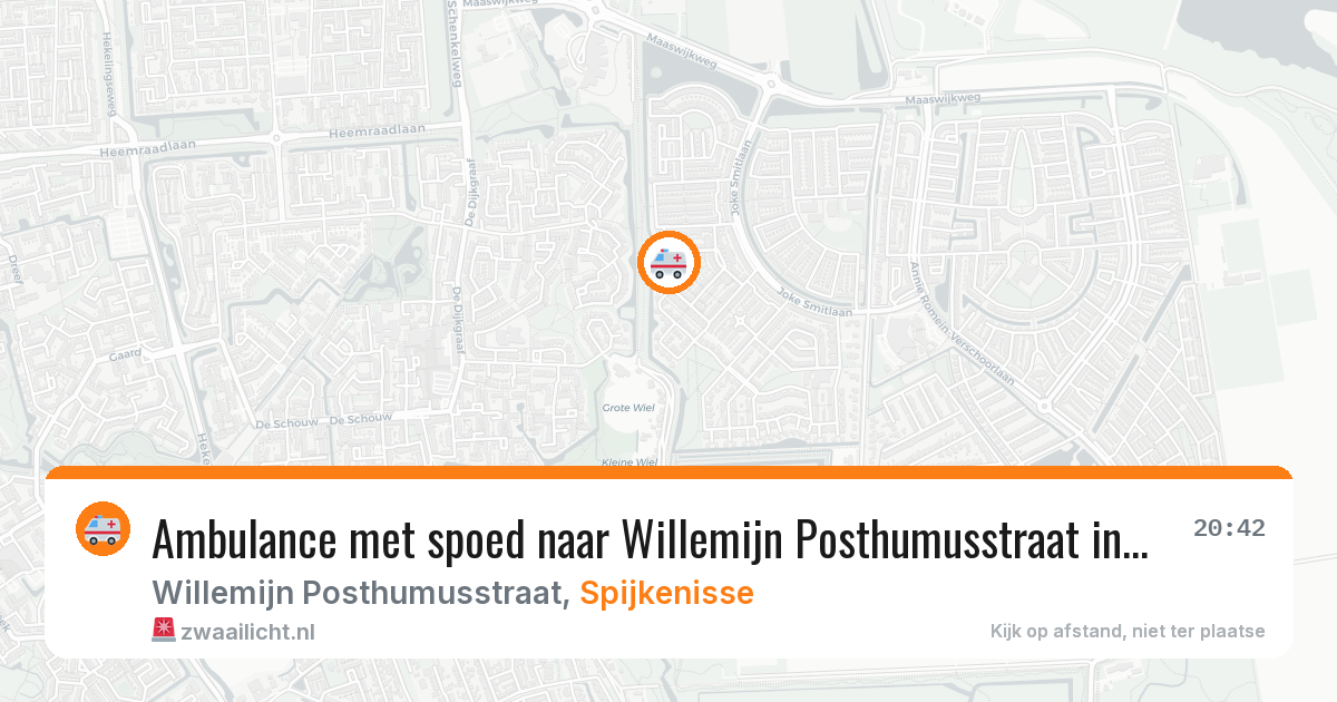 Ambulance met spoed naar Willemijn Posthumusstraat in Spijkenisse — 3 aug 2026