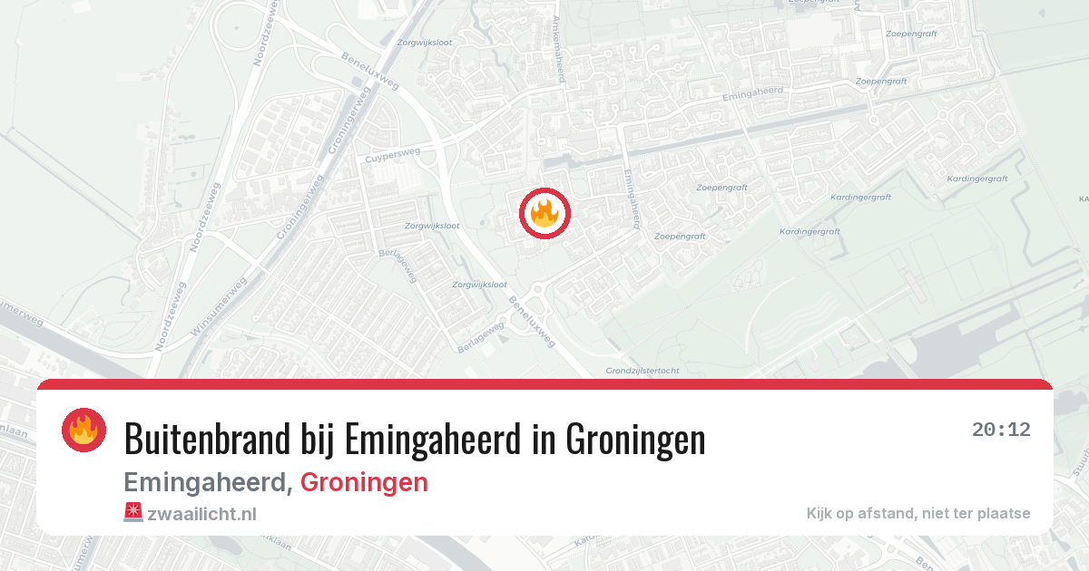 Buitenbrand bij Emingaheerd in Groningen — 15 jun 2026