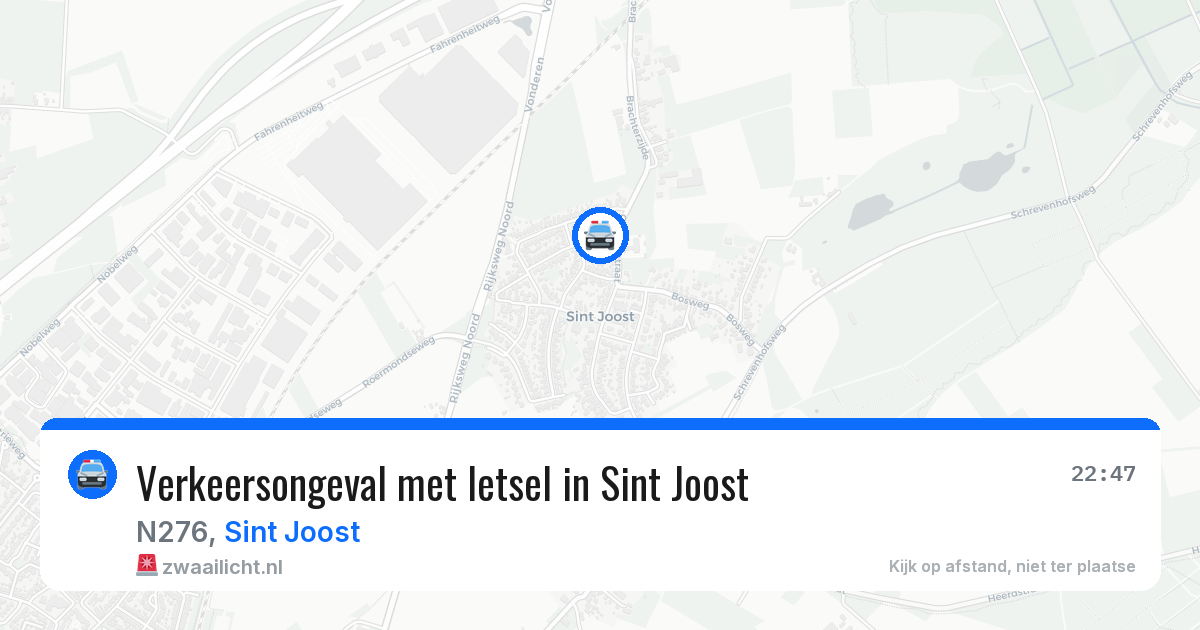 Verkeersongeval met letsel in Sint Joost — 28 mei 2026