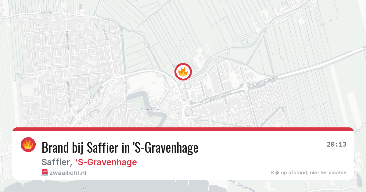 Brand bij Saffier in 'S-Gravenhage — 13 aug 2026