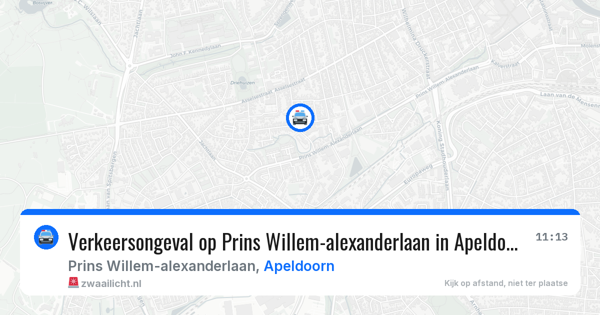 Verkeersongeval op Prins Willem-alexanderlaan in Apeldoorn — 3 jul 2026