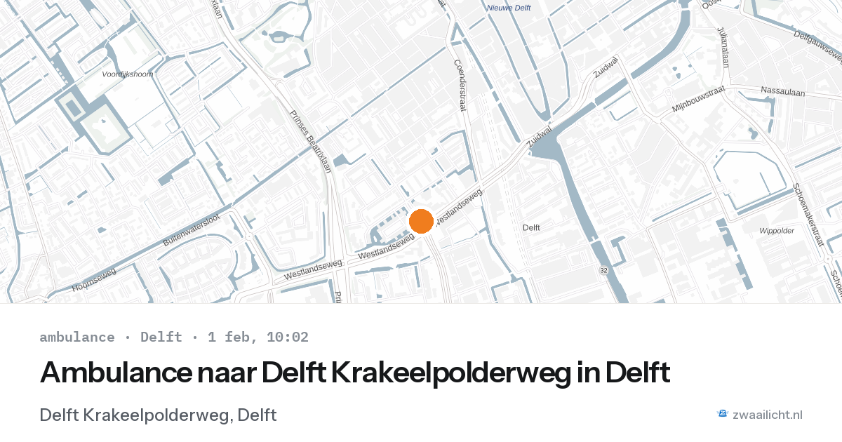 Ambulance naar Delft Krakeelpolderweg in Delft — 1 feb 2026