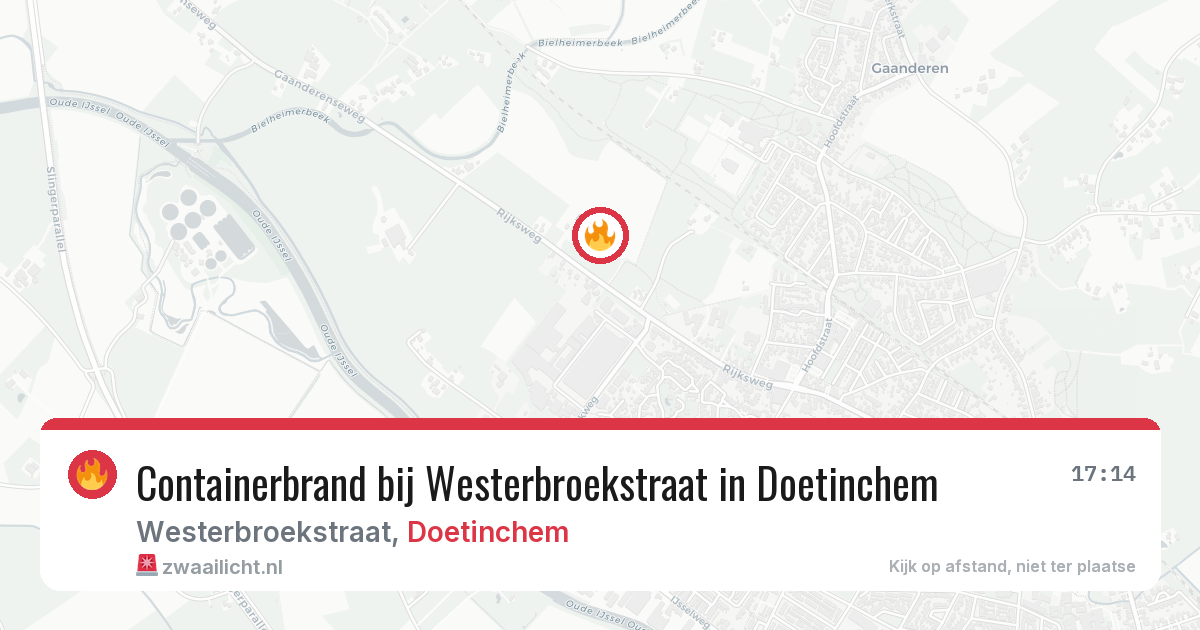 Containerbrand bij Westerbroekstraat in Doetinchem — 8 aug 2026