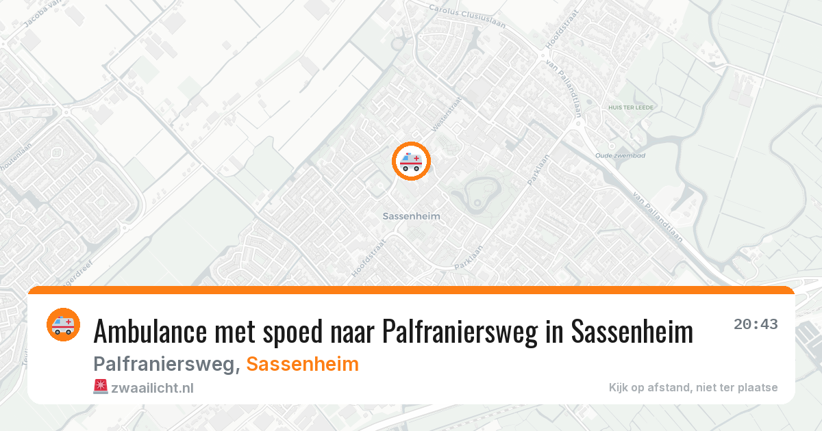 Ambulance met spoed naar Palfraniersweg in Sassenheim — 6 mei 2026