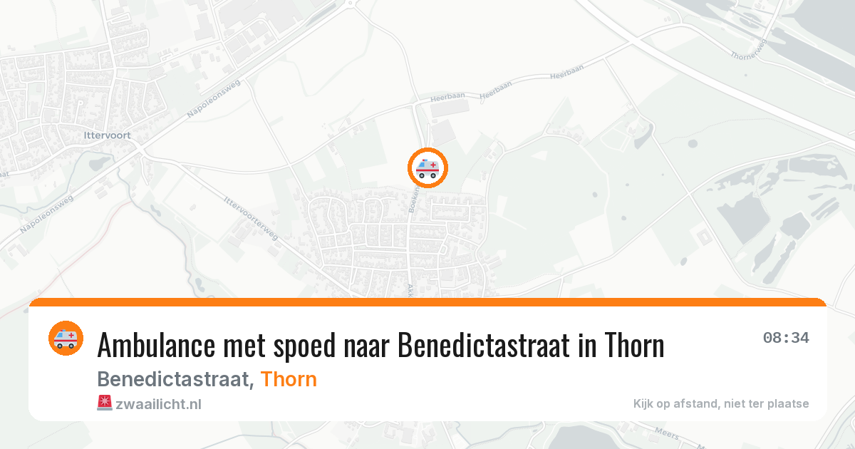 Ambulance met spoed naar Benedictastraat in Thorn — 18 jul 2026