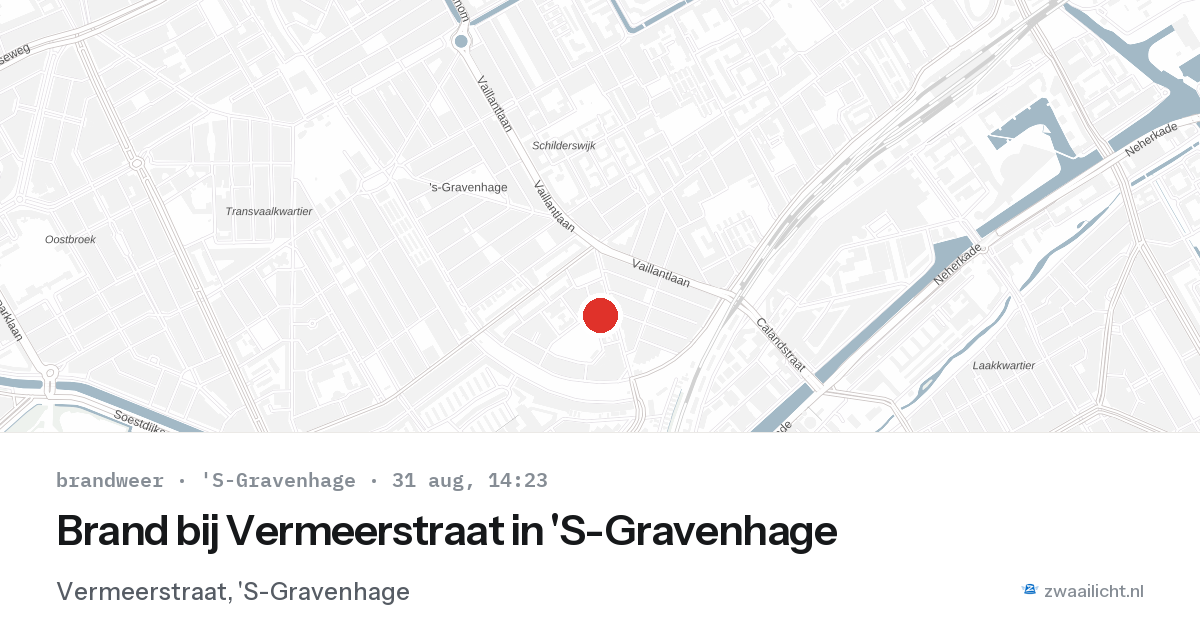 Brand bij Vermeerstraat in 'S-Gravenhage — 31 aug 2026