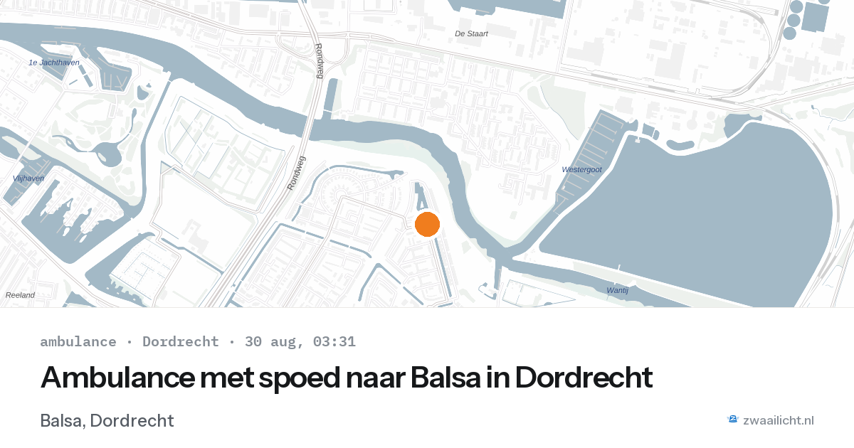 Ambulance met spoed naar Balsa in Dordrecht — 30 aug 2026