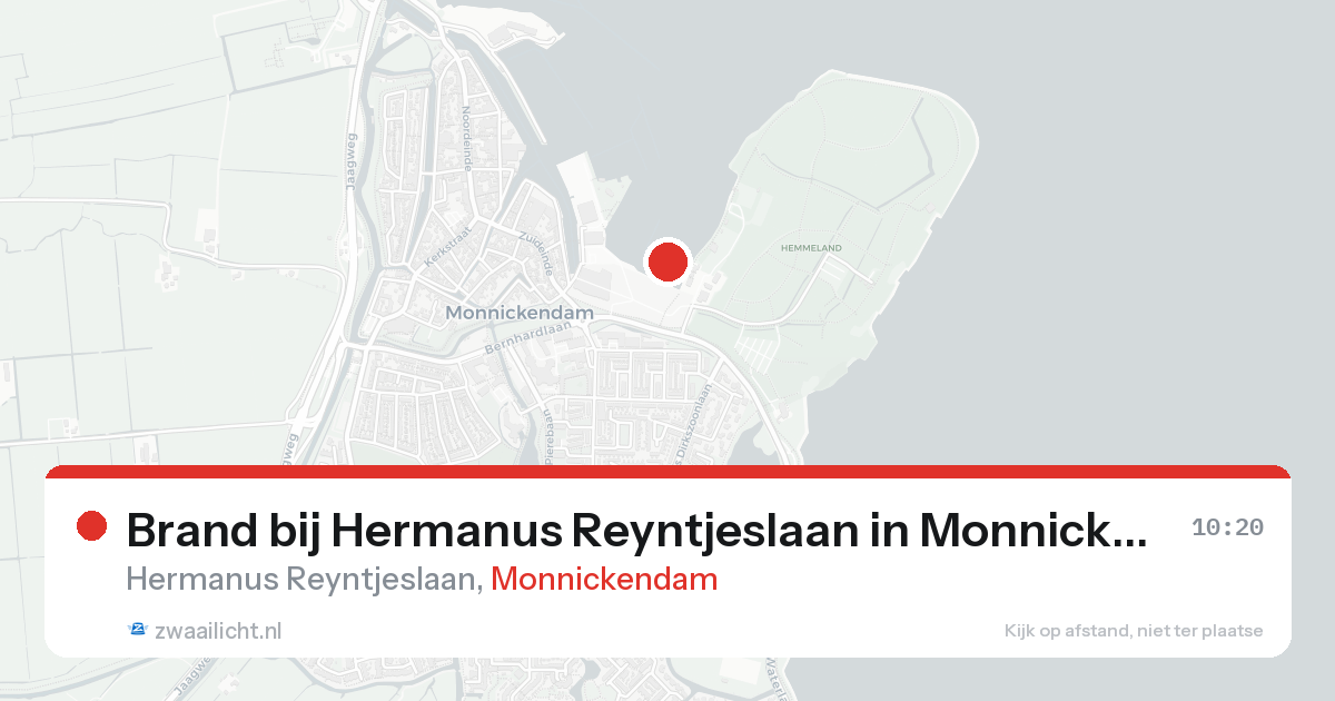 Brand bij Hermanus Reyntjeslaan in Monnickendam — 20 aug 2026