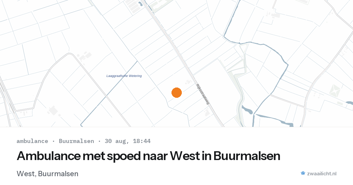 Ambulance met spoed naar West in Buurmalsen — 30 aug 2026
