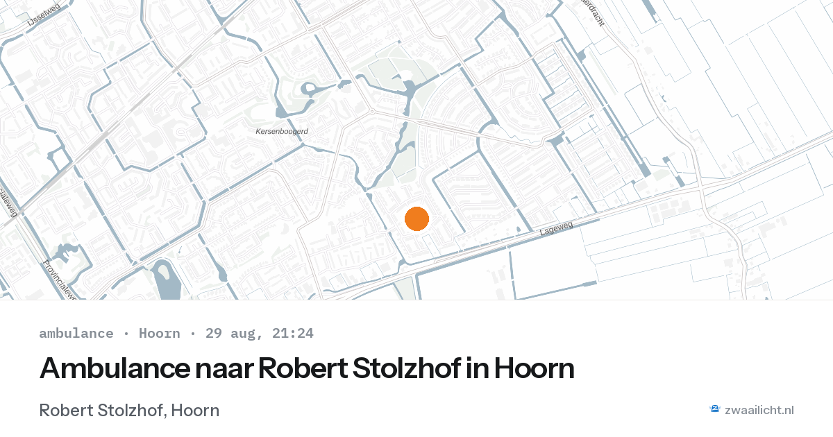Ambulance naar Robert Stolzhof in Hoorn — 29 aug 2026