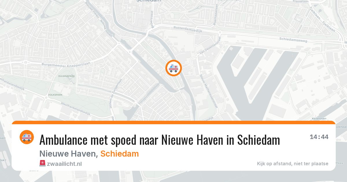 Ambulance met spoed naar Nieuwe Haven in Schiedam — 26 mrt 2026