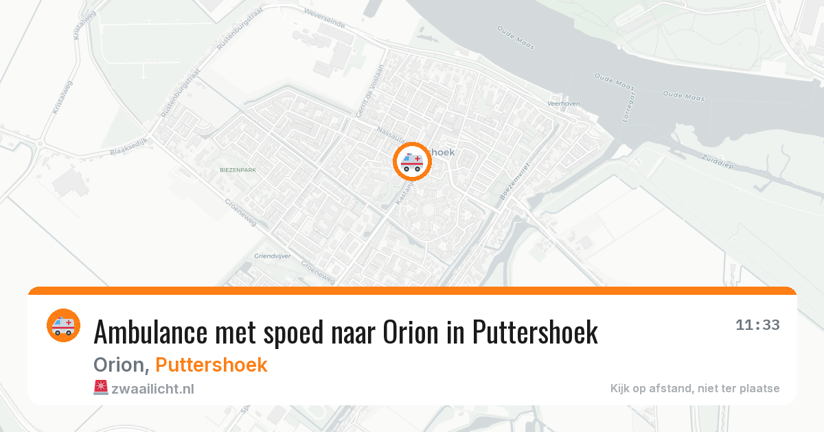 Ambulance met spoed naar Orion in Puttershoek — 7 mei 2026