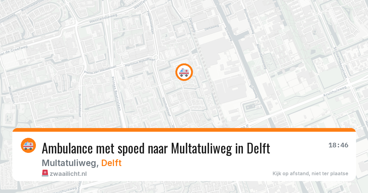Ambulance met spoed naar Multatuliweg in Delft — 29 mei 2026