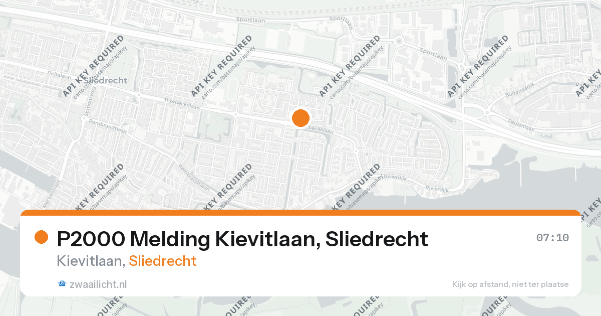 P2000 Melding Kievitlaan, Sliedrecht — 7 feb 2026