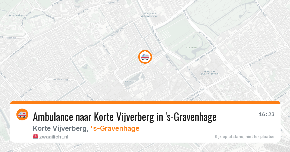 Ambulance naar Korte Vijverberg in 's-Gravenhage — 6 aug 2026