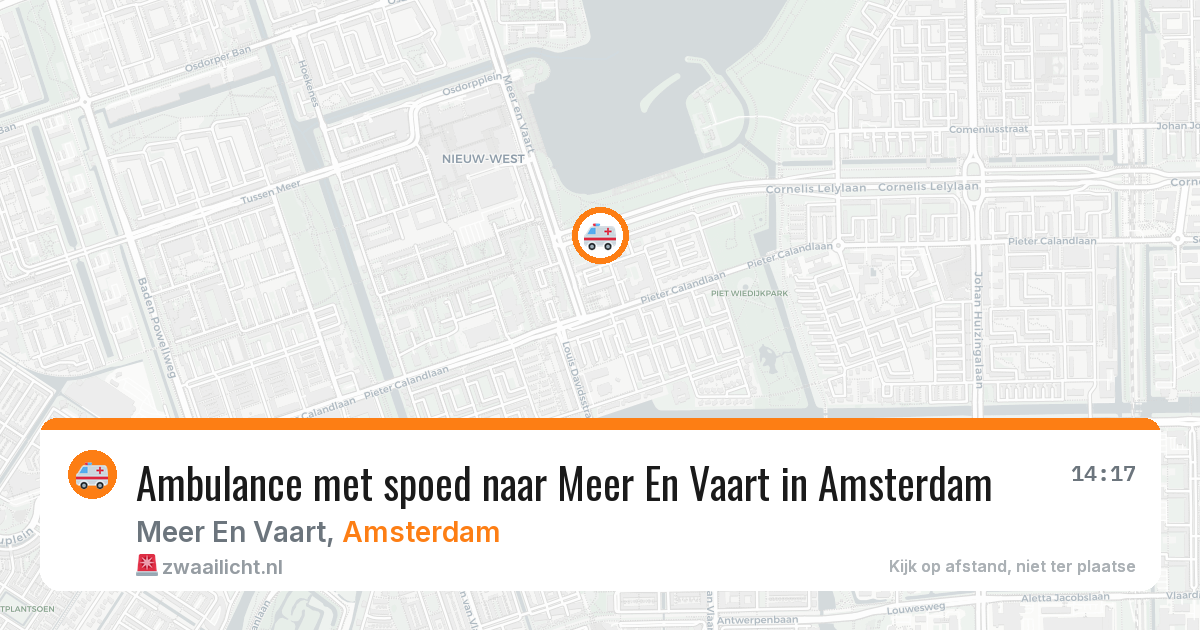 Ambulance met spoed naar Meer En Vaart in Amsterdam — 26 mrt 2026