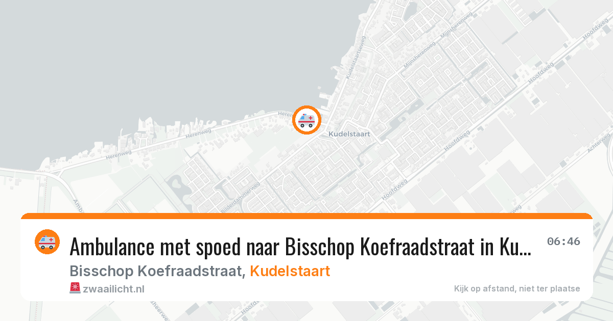 Ambulance met spoed naar Bisschop Koefraadstraat in Kudelstaart — 6 jul 2026