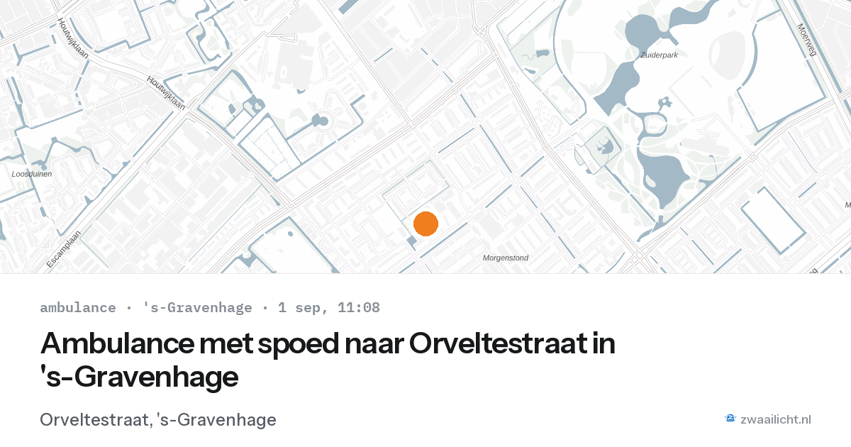 Ambulance met spoed naar Orveltestraat in 's-Gravenhage — 1 sep 2026