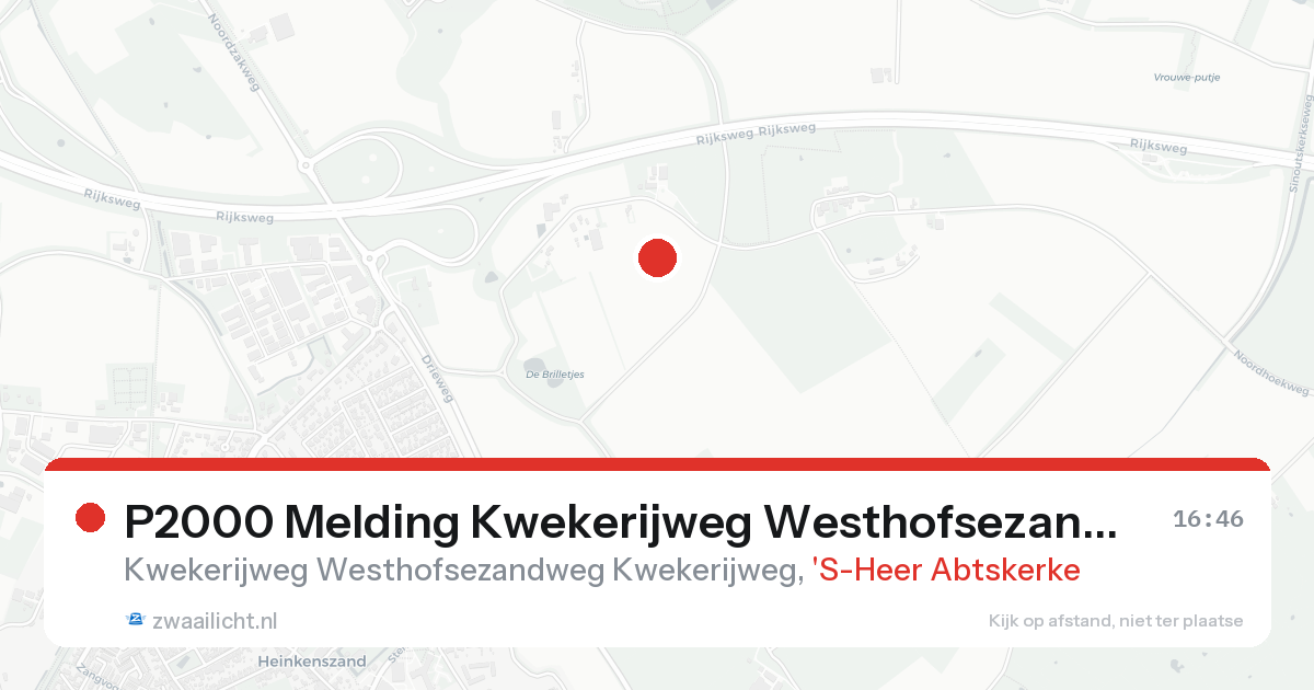 P2000 Melding Kwekerijweg Westhofsezandweg Kwekerijweg, 'S-Heer Abtskerke — 31 jan 2026