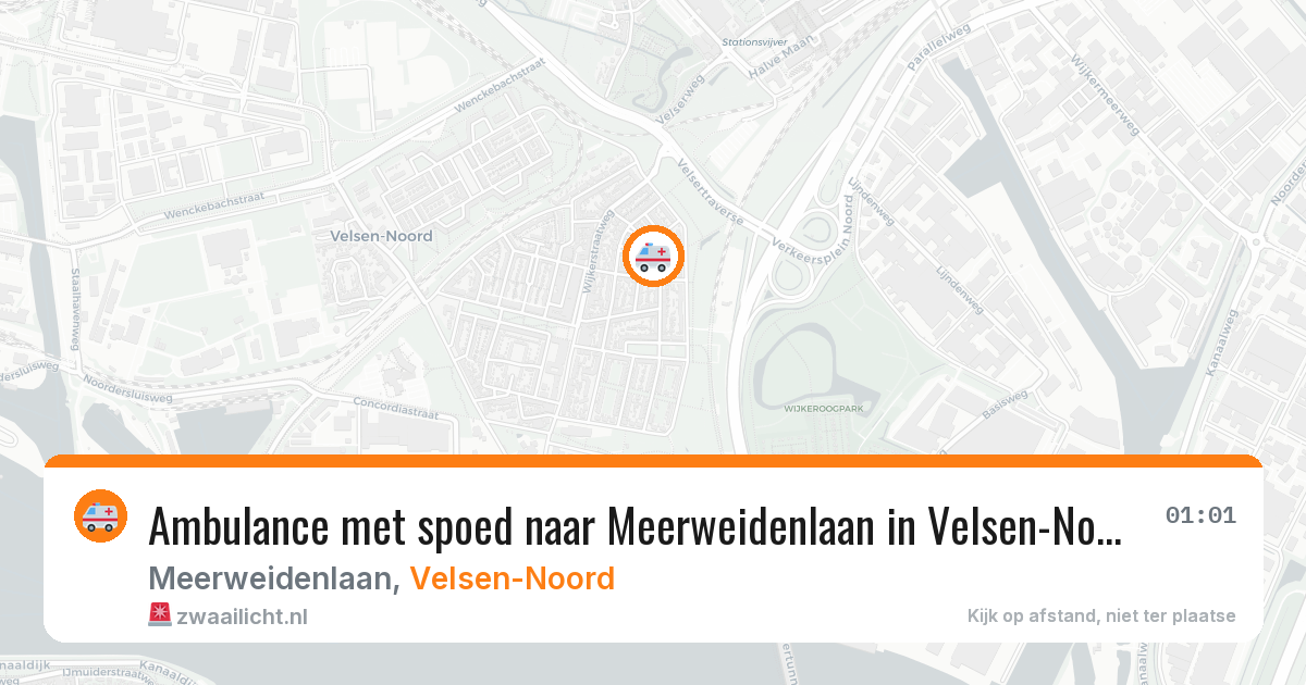 Ambulance met spoed naar Meerweidenlaan in Velsen-Noord — 24 apr 2026