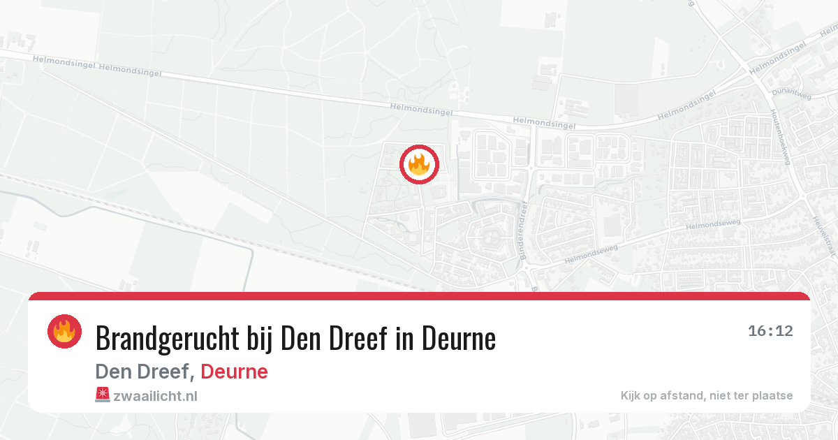 Brandgerucht bij Den Dreef in Deurne — 20 mrt 2026