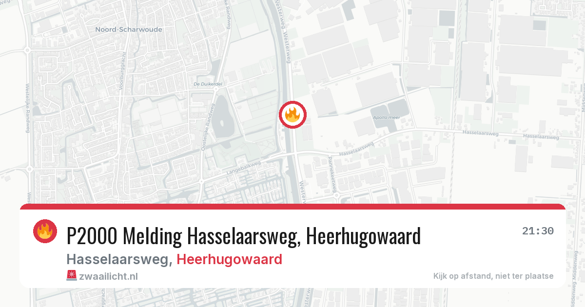 P2000 Melding Hasselaarsweg, Heerhugowaard — 21 jul 2026