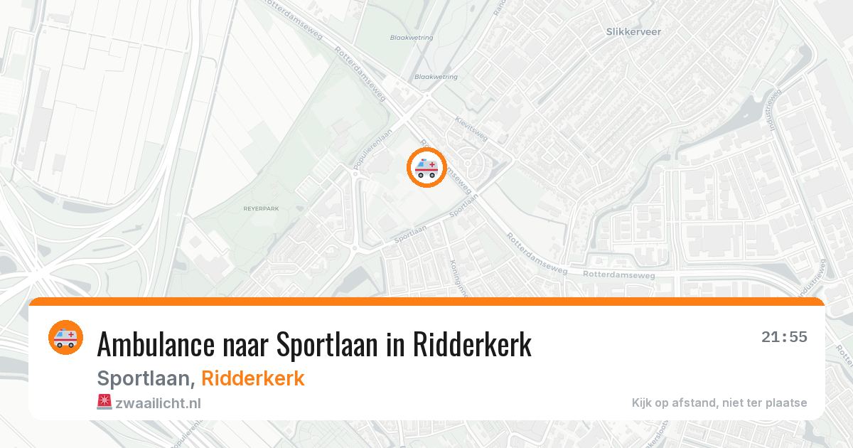 Ambulance naar Sportlaan in Ridderkerk — 12 aug 2026