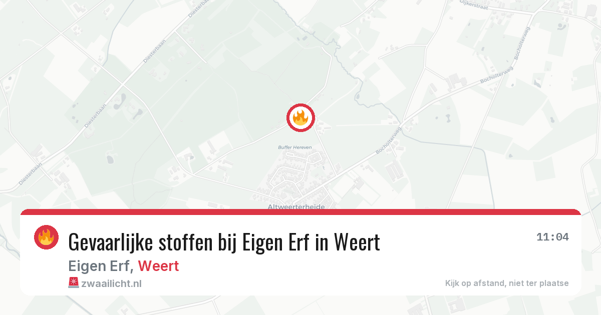Gevaarlijke stoffen bij Eigen Erf in Weert — 17 apr 2026
