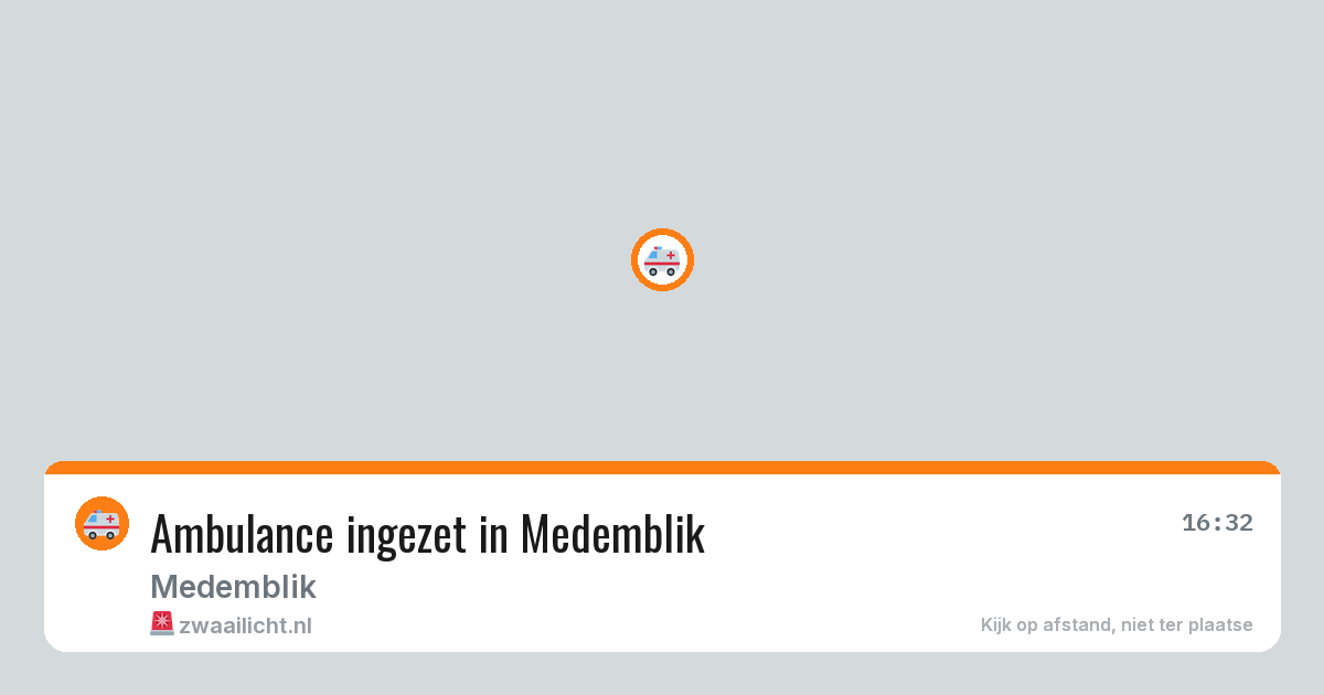 Ambulance ingezet in Medemblik — 29 jun 2026