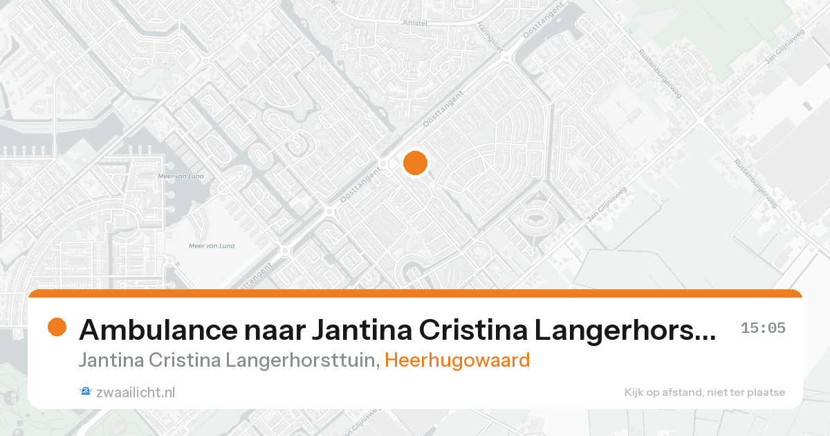 Ambulance naar Jantina Cristina Langerhorsttuin in Heerhugowaard — 20 aug 2026