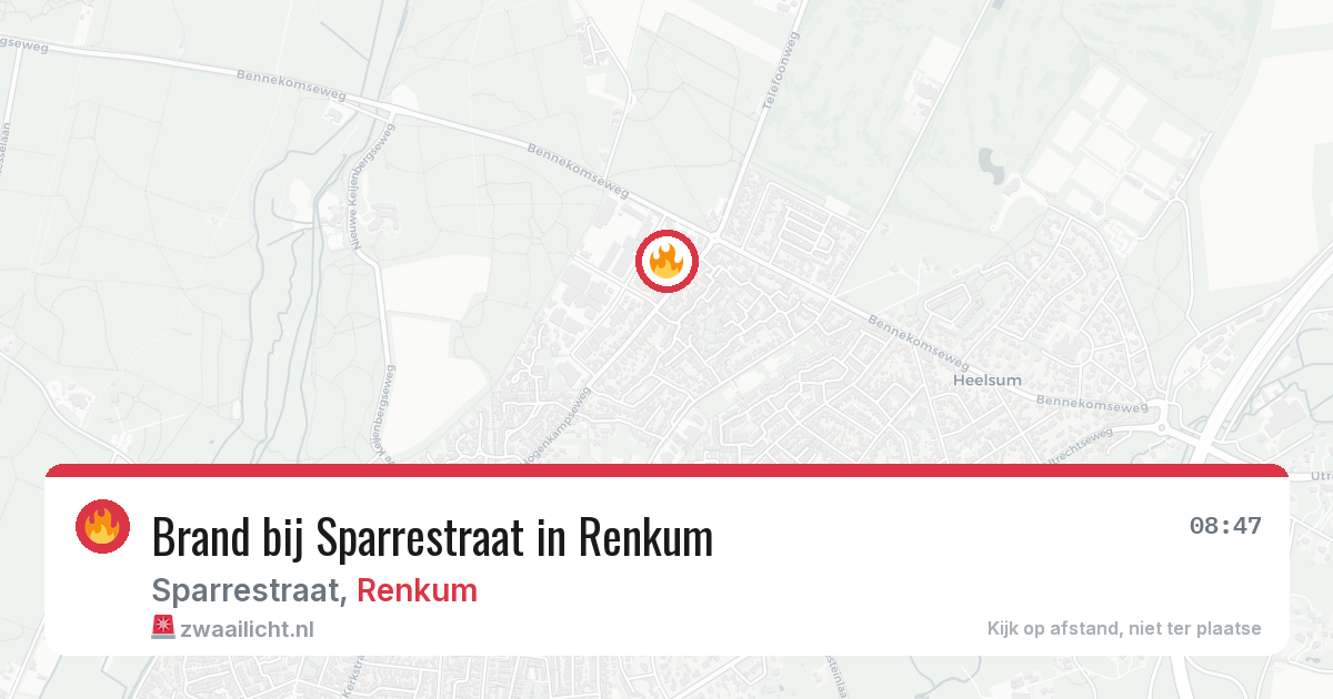 Brand bij Sparrestraat in Renkum — 28 jun 2026