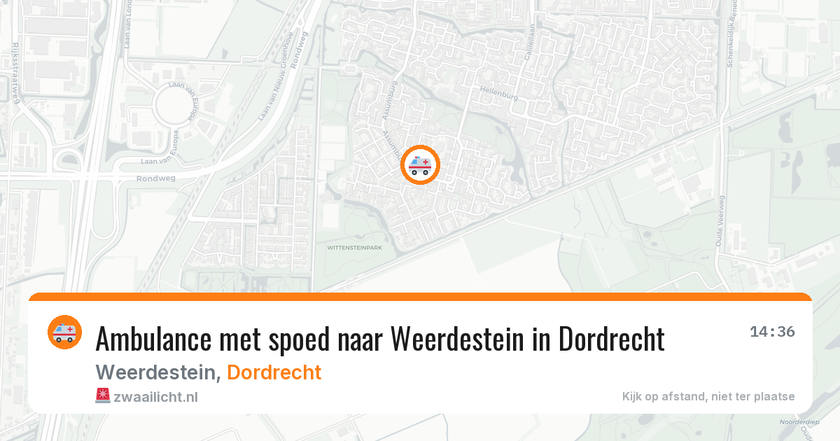 Ambulance met spoed naar Weerdestein in Dordrecht — 17 jul 2026