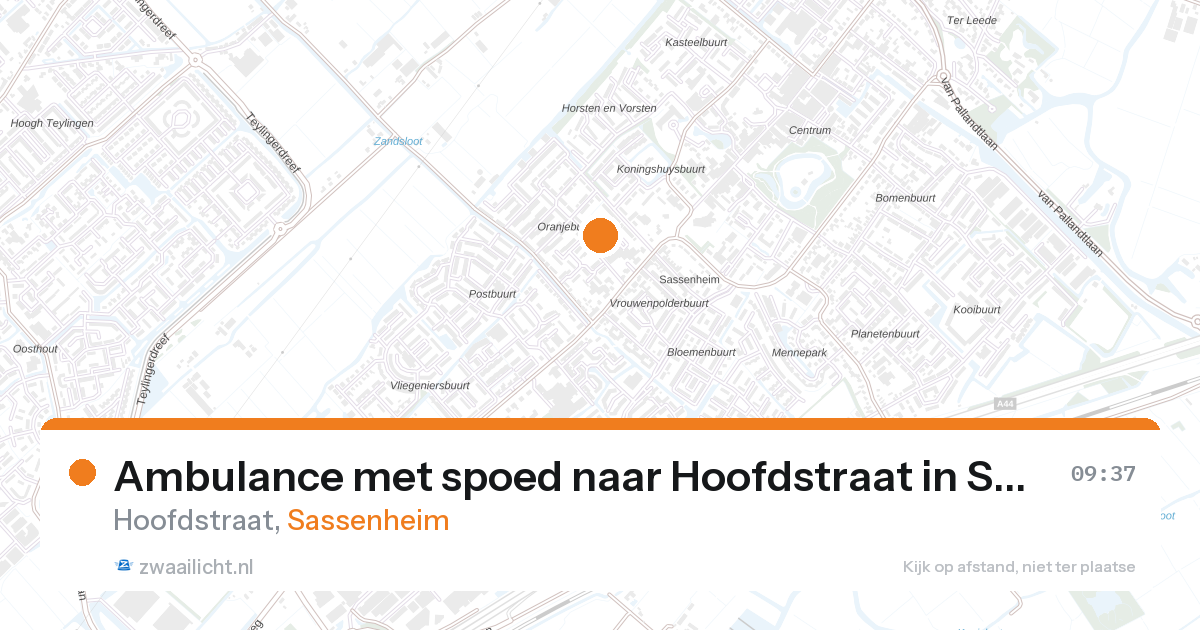 Ambulance met spoed naar Hoofdstraat in Sassenheim — 27 aug 2026