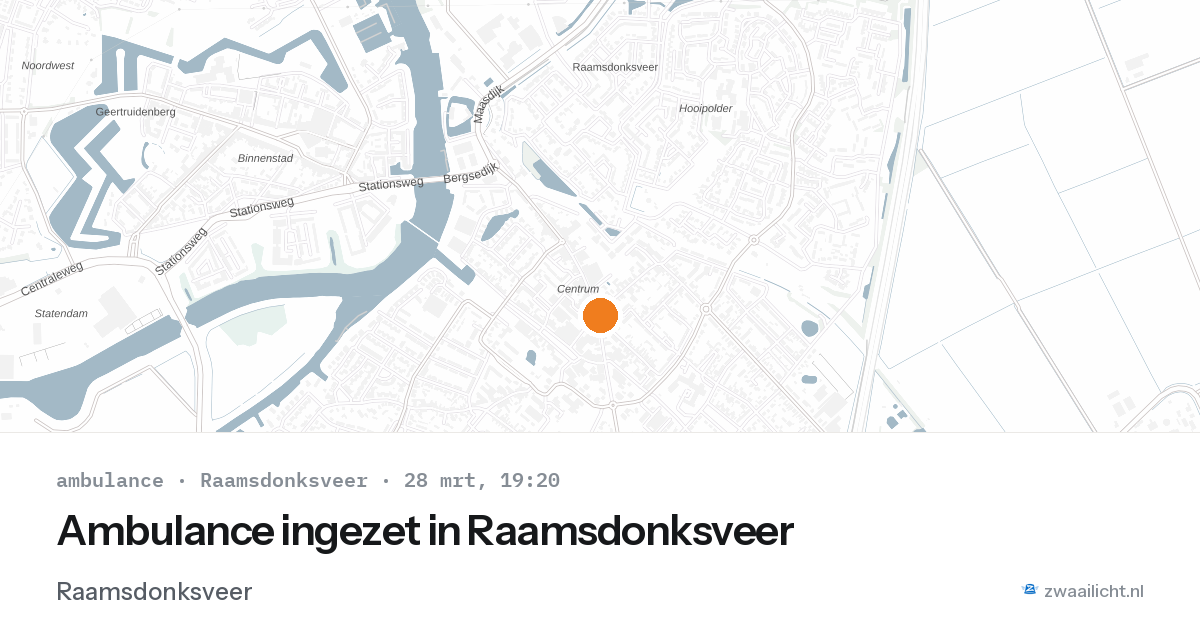 Ambulance ingezet in Raamsdonksveer — 28 mrt 2026