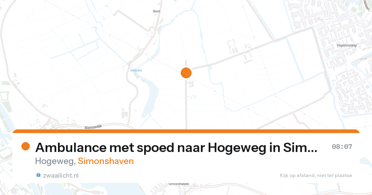 Ambulance met spoed naar Hogeweg in Simonshaven — 28 aug 2026