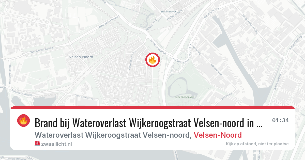 Brand bij Wateroverlast Wijkeroogstraat Velsen-noord in Velsen-Noord — 9 jul 2026