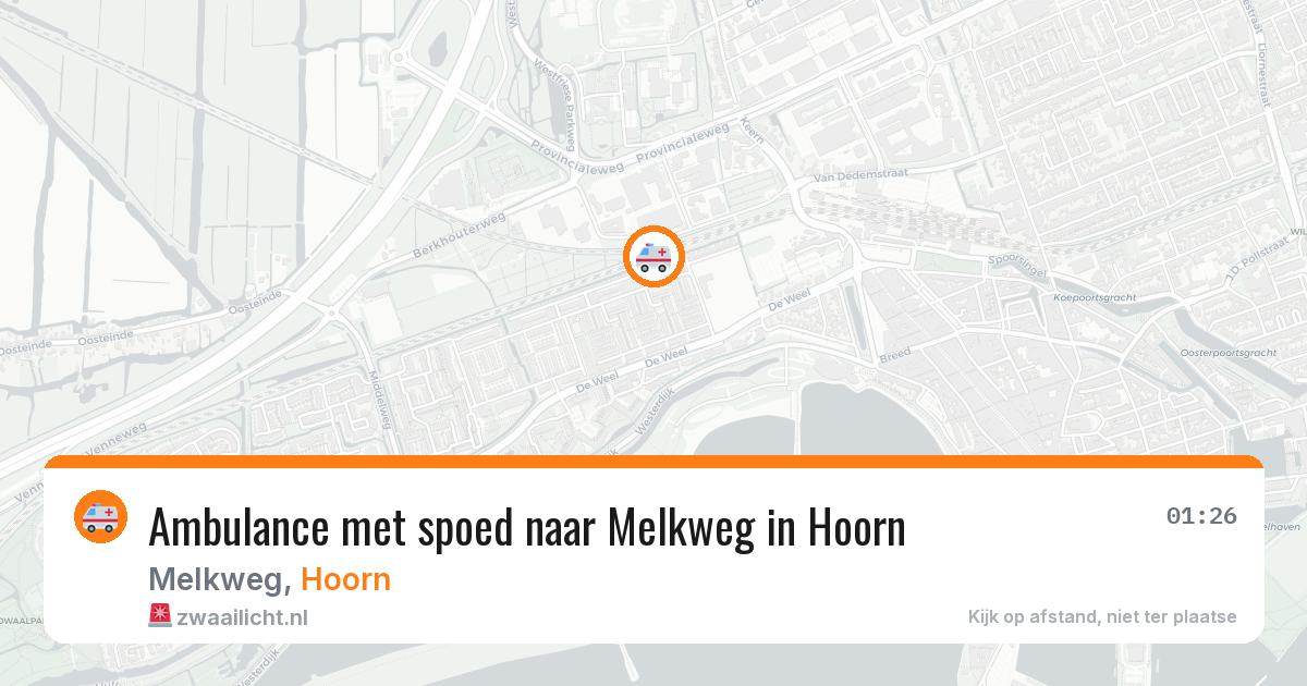 Ambulance met spoed naar Melkweg in Hoorn — 2 aug 2026