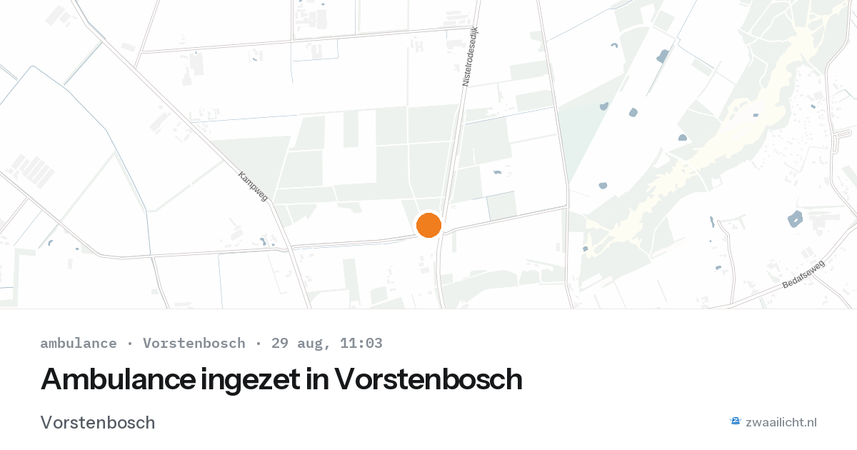 Ambulance ingezet in Vorstenbosch — 29 aug 2026