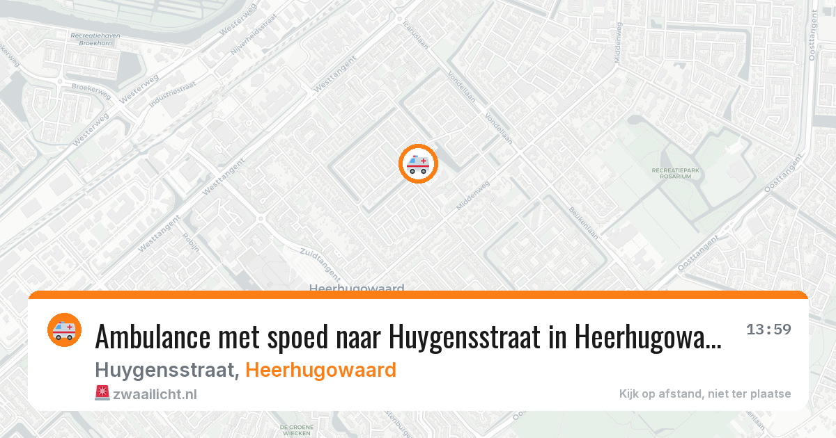 Ambulance met spoed naar Huygensstraat in Heerhugowaard — 21 jan 2026