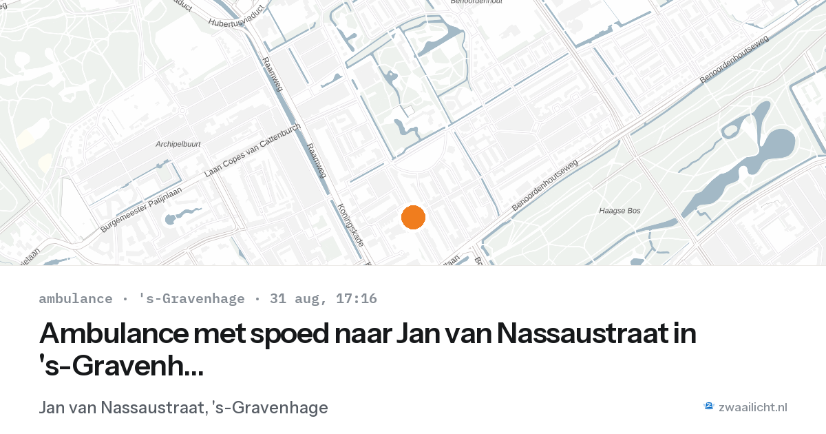 Ambulance met spoed naar Jan van Nassaustraat in 's-Gravenhage — 31 aug 2026