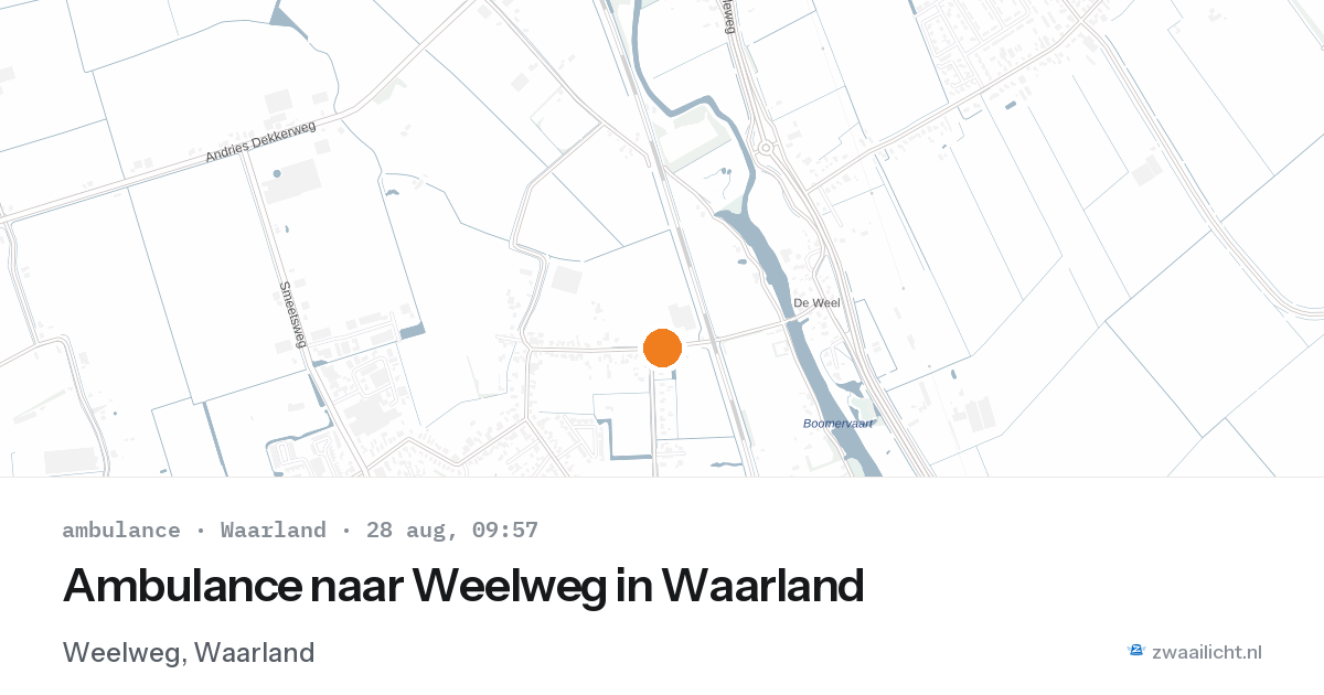 Ambulance naar Weelweg in Waarland — 28 aug 2026