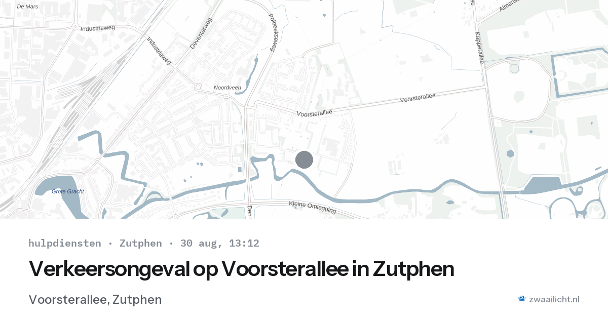 Verkeersongeval op Voorsterallee in Zutphen — 30 aug 2026