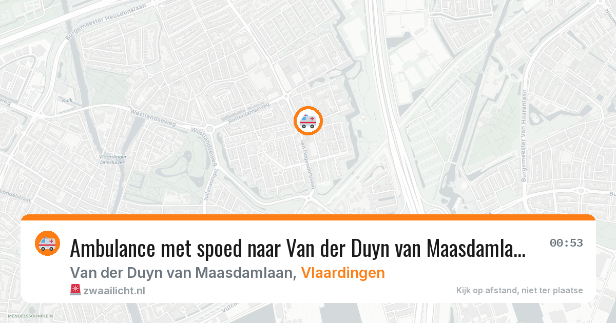 Ambulance met spoed naar Van der Duyn van Maasdamlaan in Vlaardingen — 19 jun 2026