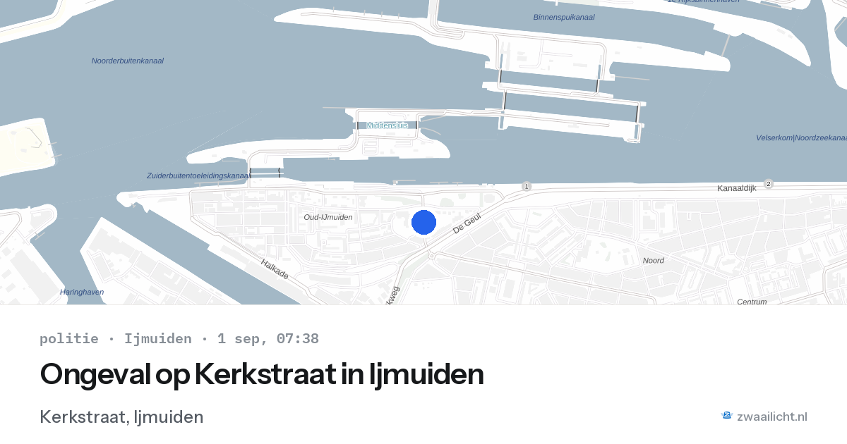 Ongeval op Kerkstraat in Ijmuiden — 1 sep 2026