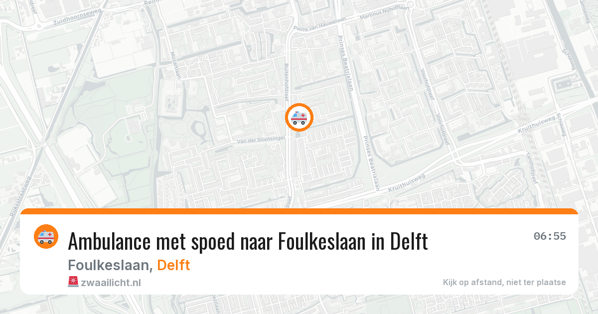 Ambulance met spoed naar Foulkeslaan in Delft — 4 mei 2026