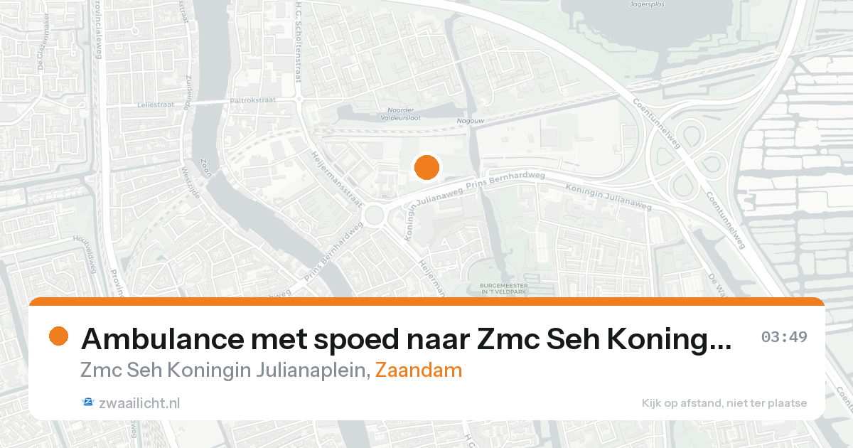 Ambulance met spoed naar Zmc Seh Koningin Julianaplein in Zaandam — 31 jan 2026