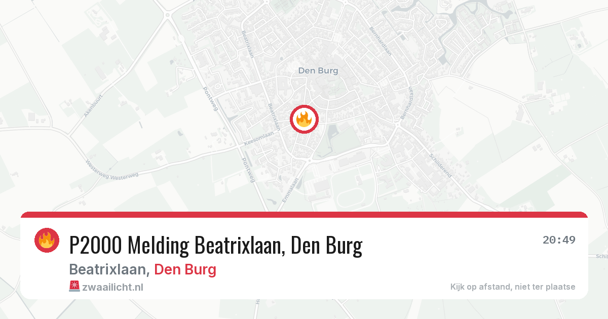 P2000 Melding Beatrixlaan, Den Burg — 8 jul 2026
