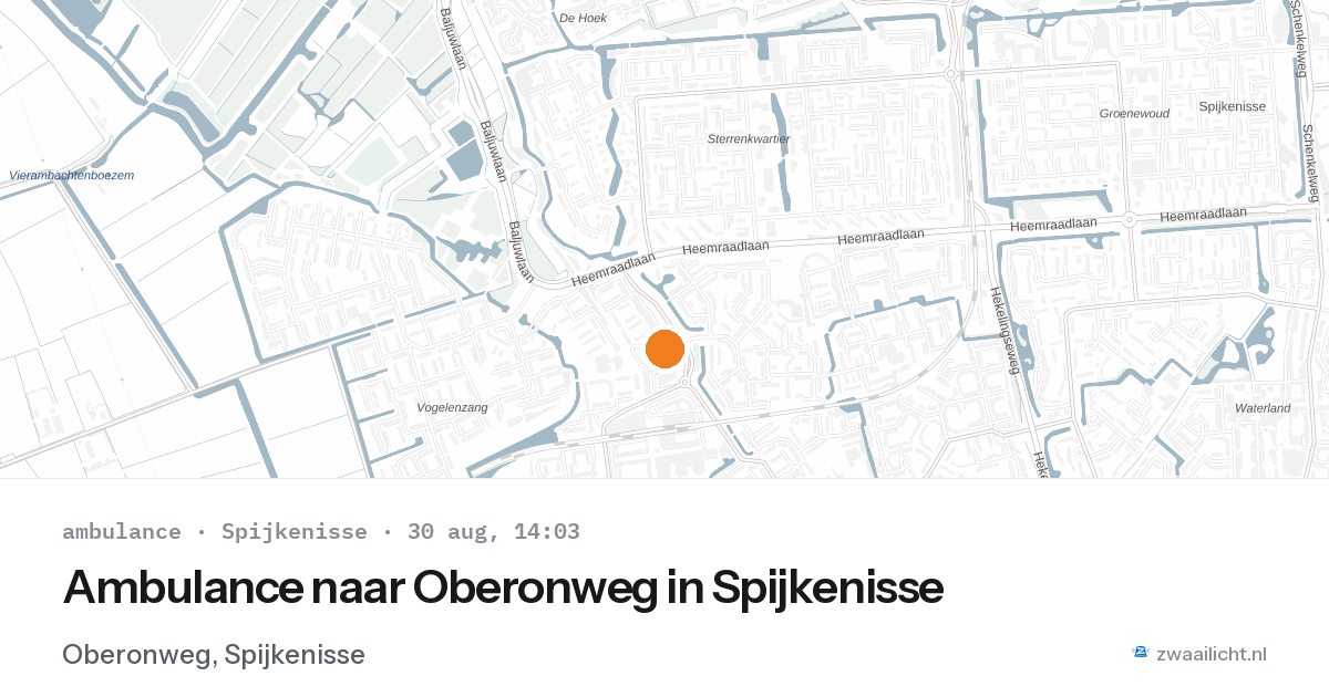 Ambulance naar Oberonweg in Spijkenisse — 30 aug 2026