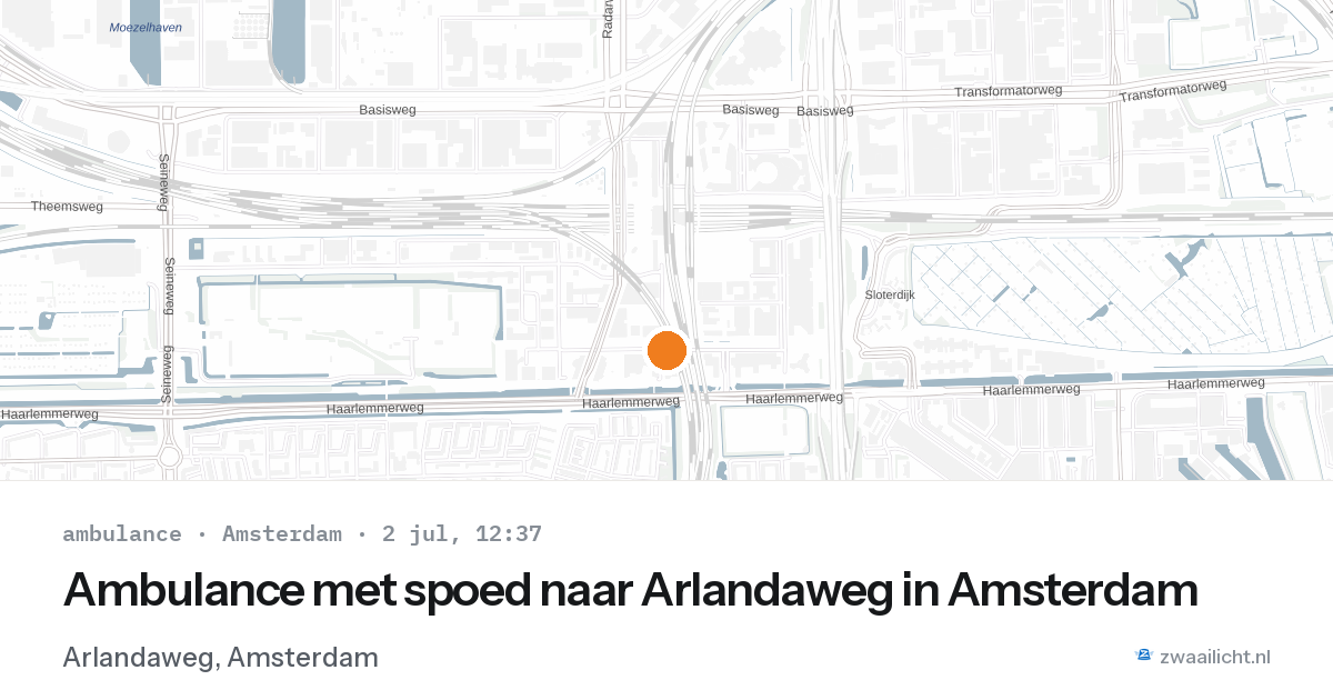 Ambulance met spoed naar Arlandaweg in Amsterdam — 2 jul 2026