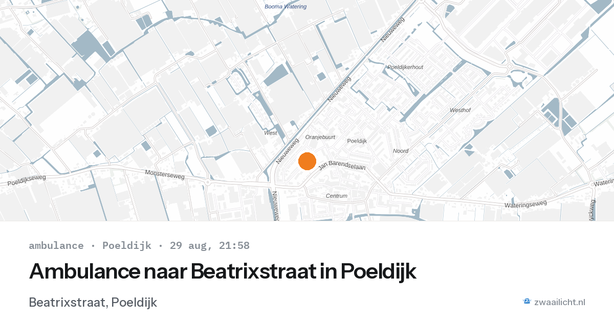 Ambulance naar Beatrixstraat in Poeldijk — 29 aug 2026